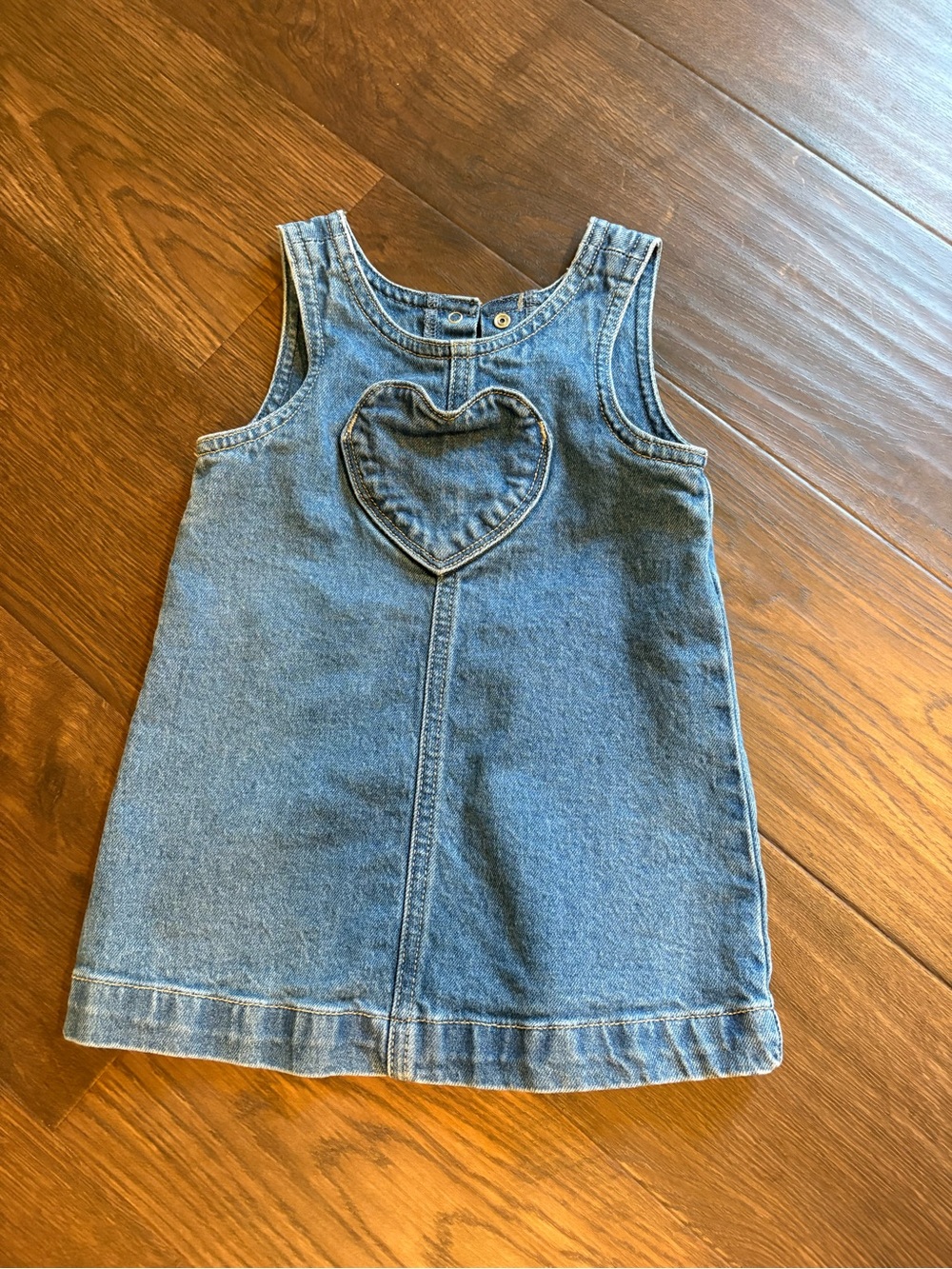 GAP Blue Denim Heart Pocket Sleeveless Dress
